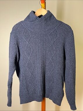 Parkhurst Navy Cable Turtleneck Sweater